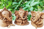 eco friendly Ganesh idol, prepare ganesh idol at home, how to make eco friendly ganesh idol from clay at home, Lord ganesha