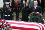 Trump, Trump pays last respect to Bush, trumps pay last respect to late president bush at u s capitol, John mccain